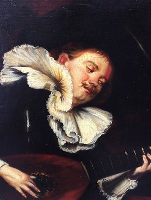 Eugenio De Blasi, Scene with Minstrel, 2005, Italy, Oil on Canvas, Framed-YUW-1317004