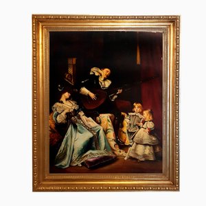 Eugenio De Blasi, Scene with Minstrel, 2005, Italy, Oil on Canvas, Framed-YUW-1317004