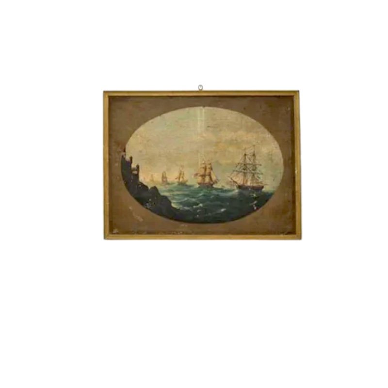 European Artist, Marine Boats Arriving at the Coast, 19th Century, Oil on Canvas