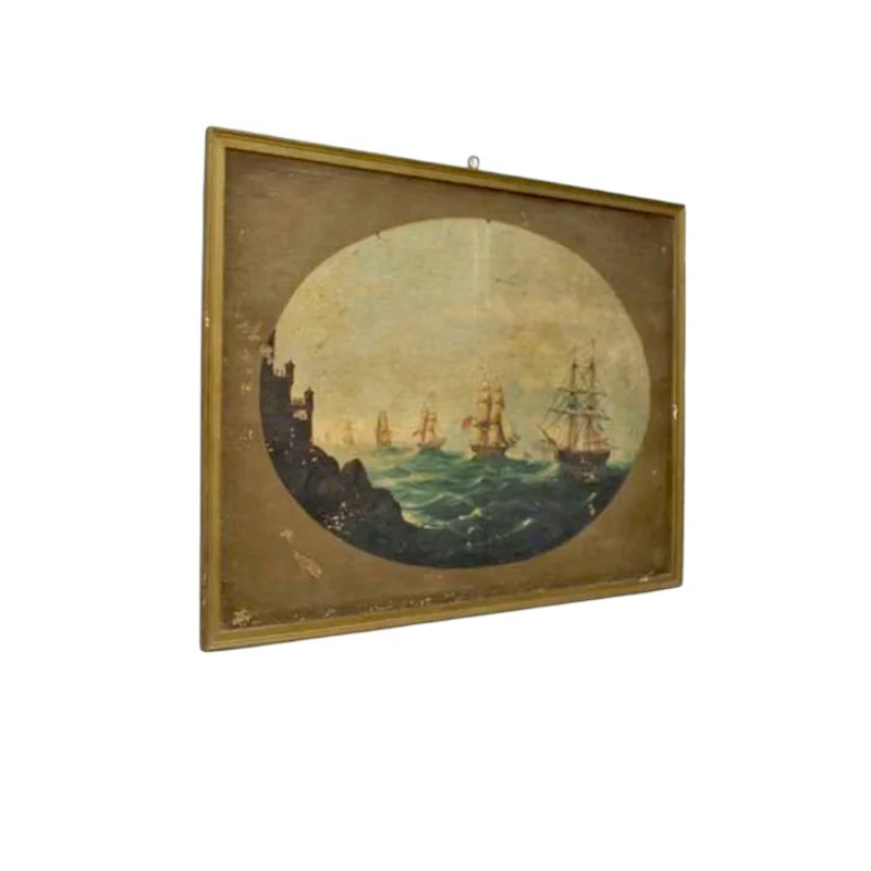 European Artist, Marine Boats Arriving at the Coast, 19th Century, Oil on Canvas