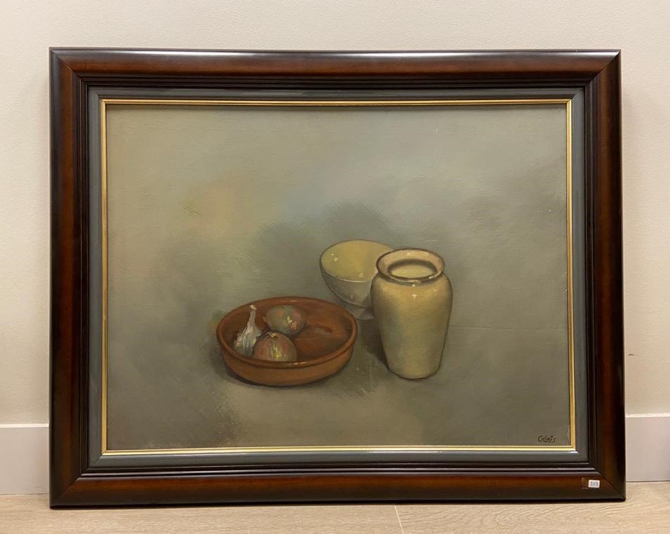 European Artist, Still Life, 20th Century, Oil on Panel, Framed