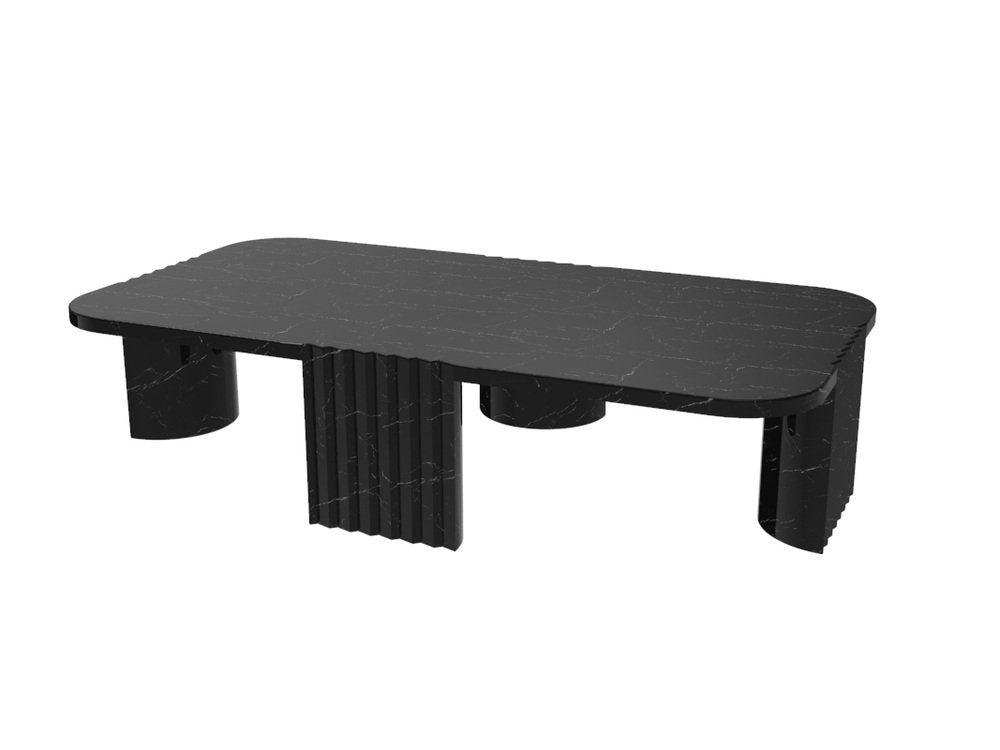 European Caravel Low Coffee Table in Nero Marquina by Collector