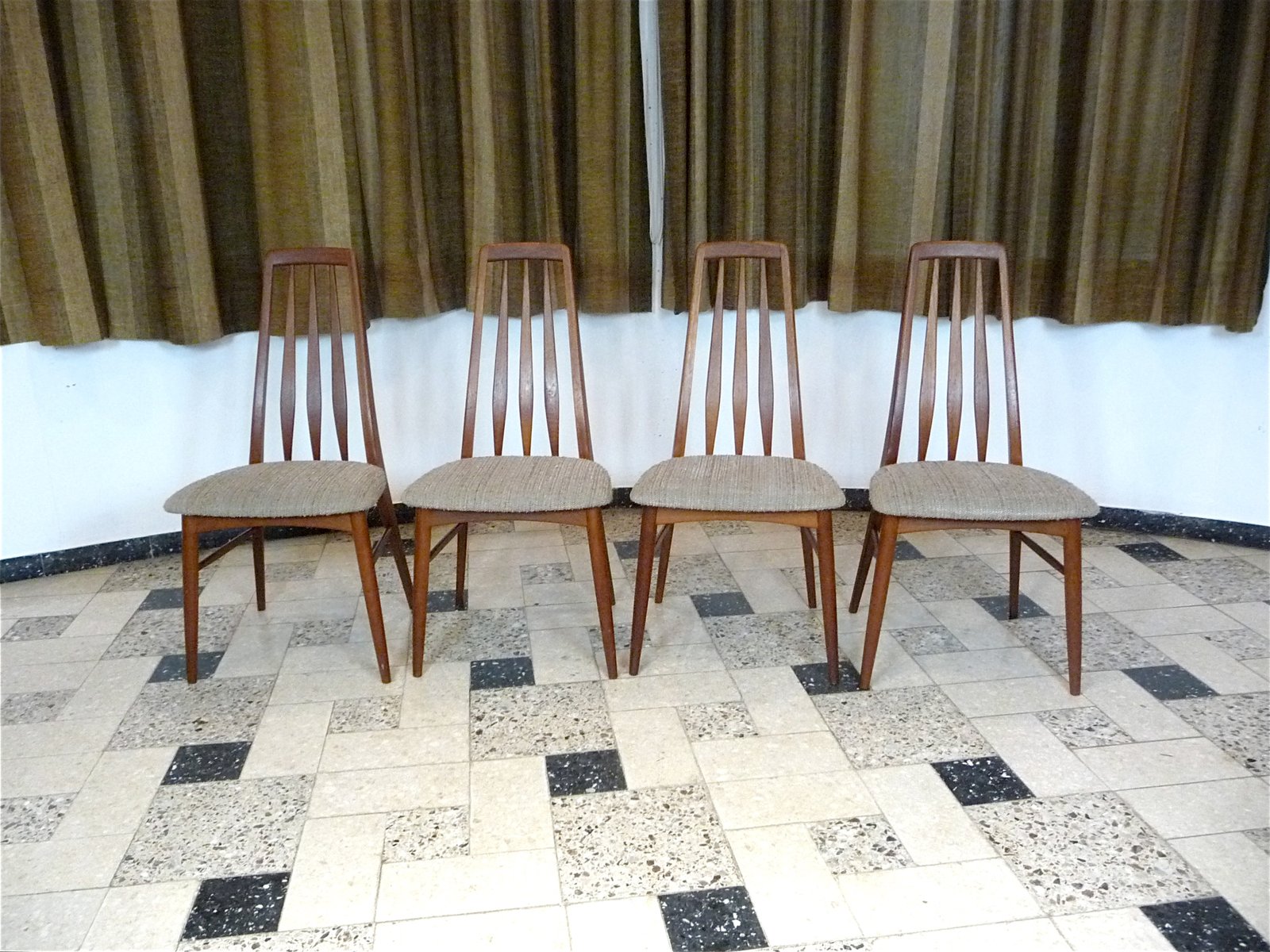 Eva Teak Dining Chairs by Niels Koefoed for Koefoed Møbelfabrik, 1960s, Set of 4