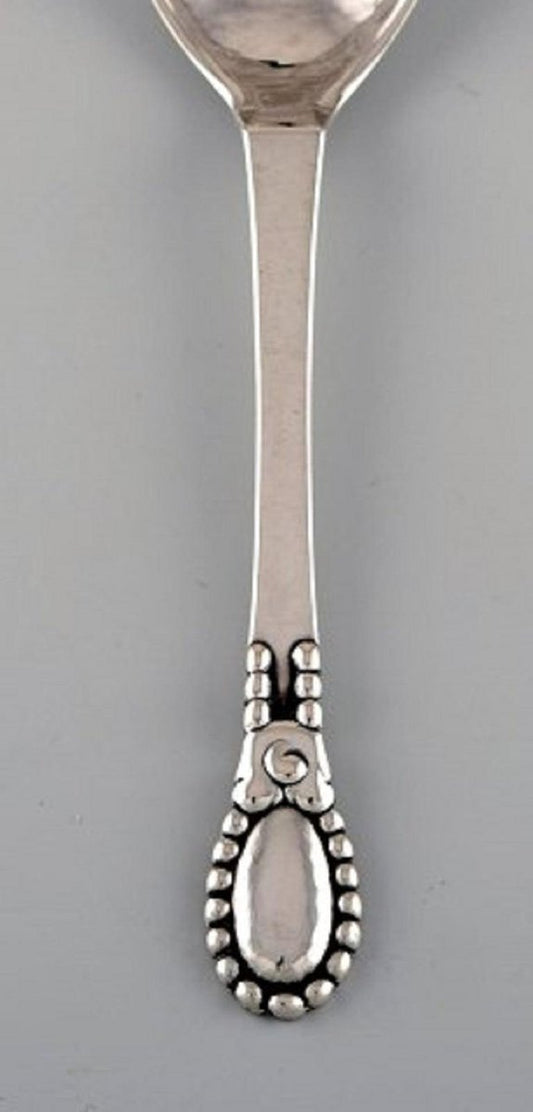 Evald Nielsen Number 13 Jam Spoon in Hammered Silver 830, 1924