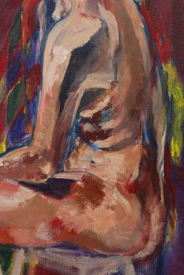 Evelyne Luez, Seated Woman, 20th Century, Oil on Canvas-WFS-1750755