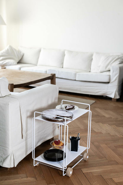 Tampere serving trolley, white