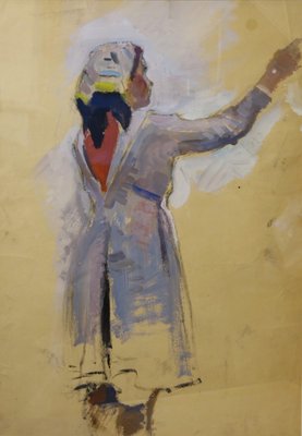 Evsey Reshin, Goodbye, Study for Girl, 1969, Tempera Painting-QUE-943970