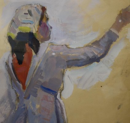 Evsey Reshin, Goodbye, Study for Girl, 1969, Tempera Painting-QUE-943970