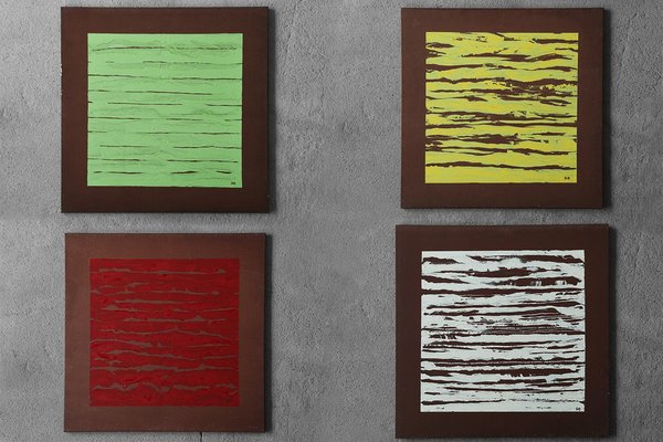 Ewa Söderström, Four Seasons, Oil Paintings on Canvas, 1970s, Framed, Set of 4-ZAA-1749804