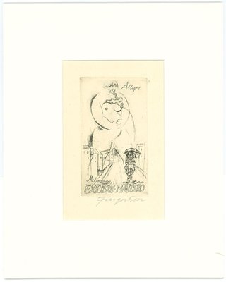 Ex Libris Allegro Melanconico - Original Etching by M. Fingesten - 1930s 1930s-ZCI-758467