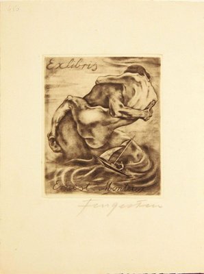 Ex Libris Ernest Monteux - Etching by M. Fingesten - 1930s 1930s-ZCI-757391