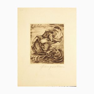 Ex Libris Ernest Monteux - Etching by M. Fingesten - 1930s 1930s-ZCI-757391