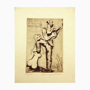 Ex Libris et Musicis Mantero - Original Etching by M. Fingesten - Early 1900 Early 1900-ZCI-757381