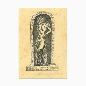 Ex Libris Heinz Lehmann - Original Woodcut by M. Fingesten - Early 1900 Early 1900-ZCI-758487