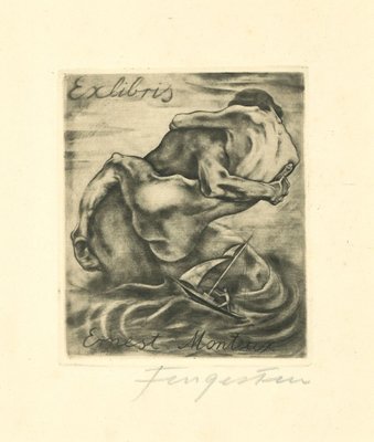 Ex Libris - Mantero - Original Etching by M. Fingesten - 1930s 1930s-ZCI-768636