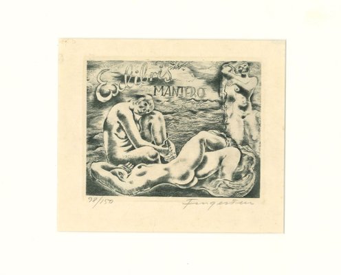 Ex Libris Mantero - Original Etching by M. Fingesten - 1930s 1930s-ZCI-758466