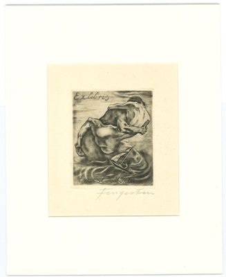 Ex Libris - Mantero - Original Etching by M. Fingesten - 1930s 1930s-ZCI-768636