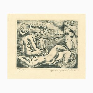 Ex Libris Mantero - Original Etching by M. Fingesten - 1930s 1930s-ZCI-758466