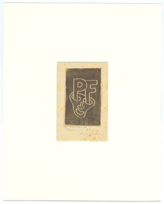 Ex Libris PF Woodcut by Michel Fingesten, 1900s-ZCI-765174