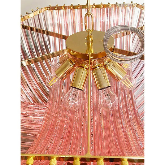 Exagonal Bundled Triedro Murano Glass Chandelier by Simoeng