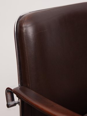 Exclusive Desk Chair in Brown Leather by Jørgen Kastholm & Preben Fabricius for Kill International, 1970s-KL-2022219