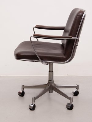 Exclusive Desk Chair in Brown Leather by Jørgen Kastholm & Preben Fabricius for Kill International, 1970s-KL-2022219