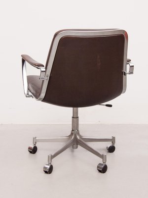 Exclusive Desk Chair in Brown Leather by Jørgen Kastholm & Preben Fabricius for Kill International, 1970s-KL-2022219