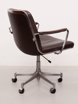 Exclusive Desk Chair in Brown Leather by Jørgen Kastholm & Preben Fabricius for Kill International, 1970s-KL-2022219