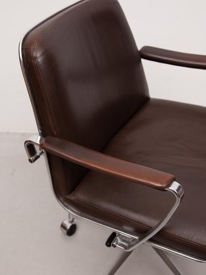 Exclusive Desk Chair in Brown Leather by Jørgen Kastholm & Preben Fabricius for Kill International, 1970s-KL-2022219