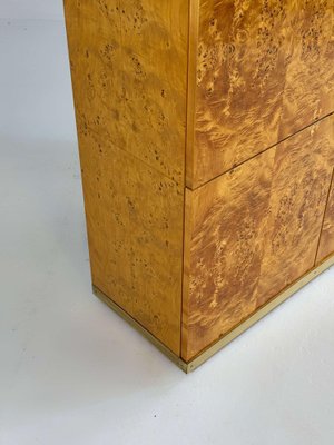 Exclusive Lacquered Burlwood and Brass Bar Cabinet, 1970s-GNW-2041610