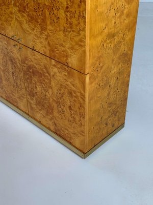 Exclusive Lacquered Burlwood and Brass Bar Cabinet, 1970s-GNW-2041610