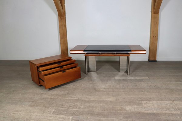 Executive Desk and Credenza by Hans von Klier for Skipper, Italy, 1972, Set of 2-ZZP-1794231