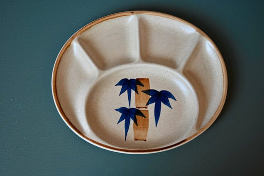 Exotic Plates with Bamboo Service Compartments from Sâlin, 1960s, Set of 6