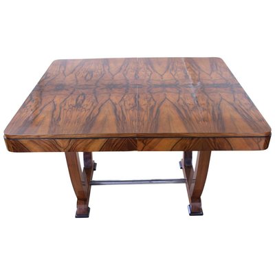 Expandable Art Deco Dining Table, Walnut Veneer, France, 1930-NNB-1071405