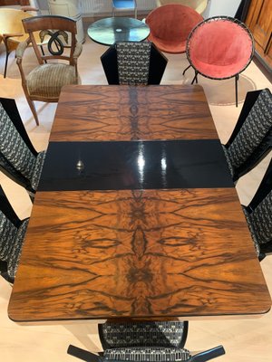 Expandable Art Deco Dining Table, Walnut Veneer, France, 1930-NNB-1071405