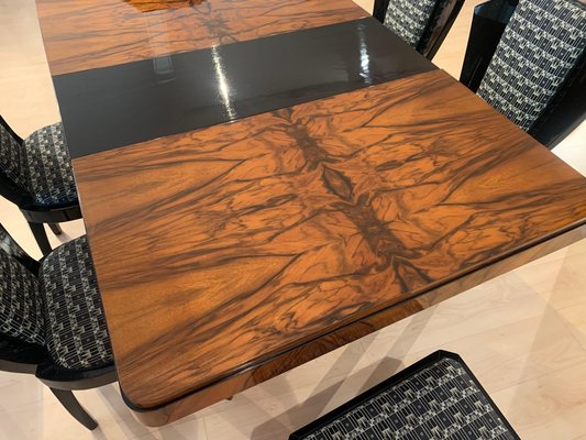 Expandable Art Deco Dining Table, Walnut Veneer, France, 1930-NNB-1071405