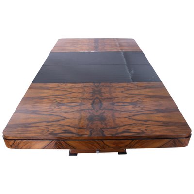 Expandable Art Deco Dining Table, Walnut Veneer, France, 1930-NNB-1071405