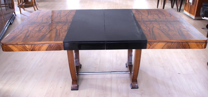 Expandable Art Deco Dining Table, Walnut Veneer, France, 1930-NNB-1071405