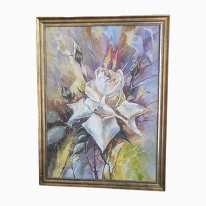 Explosion of Colors on a Flower, 1960s, Oil & Acrylic, Framed-TCS-2017145