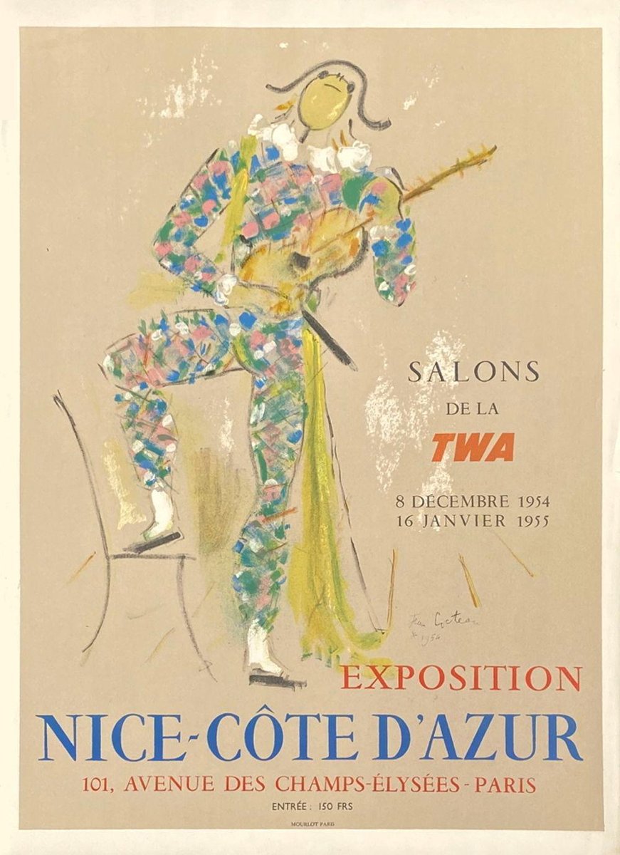 Expo 54 Twa Nice Sales Côte Dazur (Luxury) Poster by Jean Cocteau