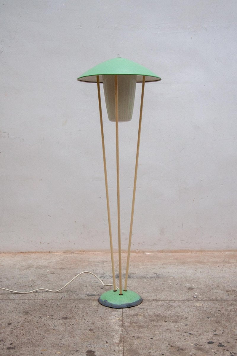 Expo 58 Green Mushroom Floor Lamp from BEGA, 1950