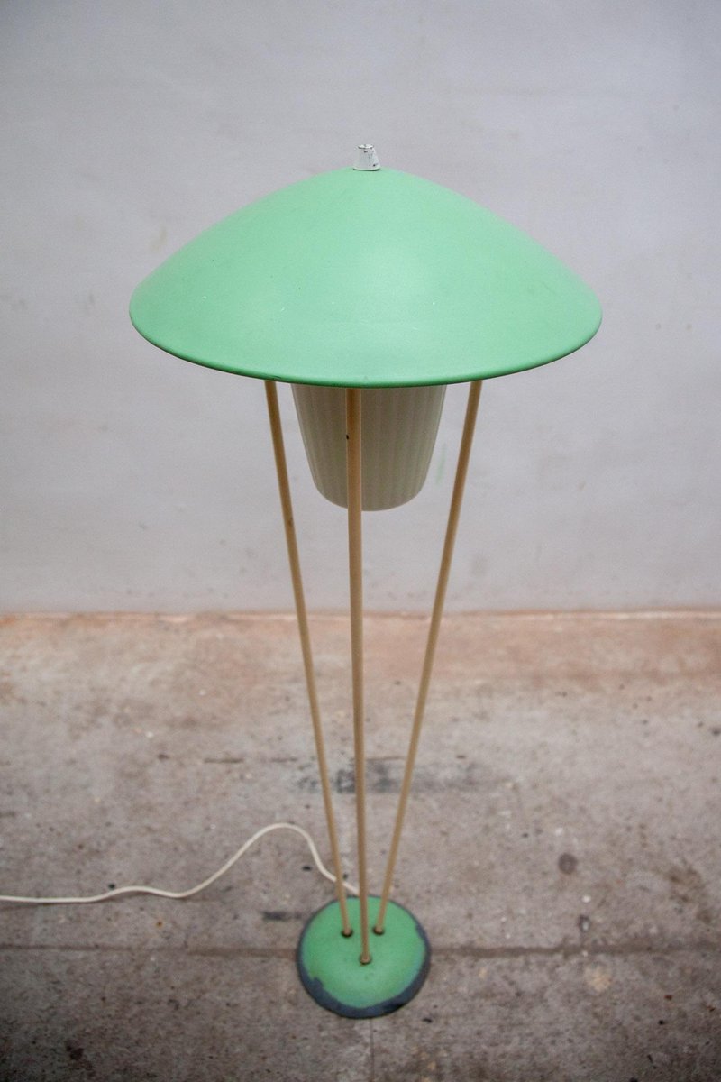 Expo 58 Green Mushroom Floor Lamp from BEGA, 1950