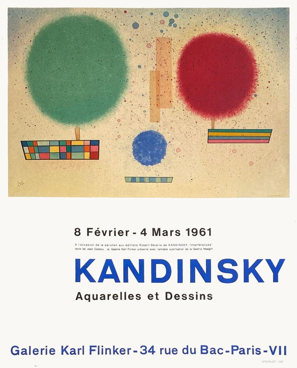 Expo 61 Galerie Karl Finkler Interférences Robert Delpire Poster by Wassily Kandinsky