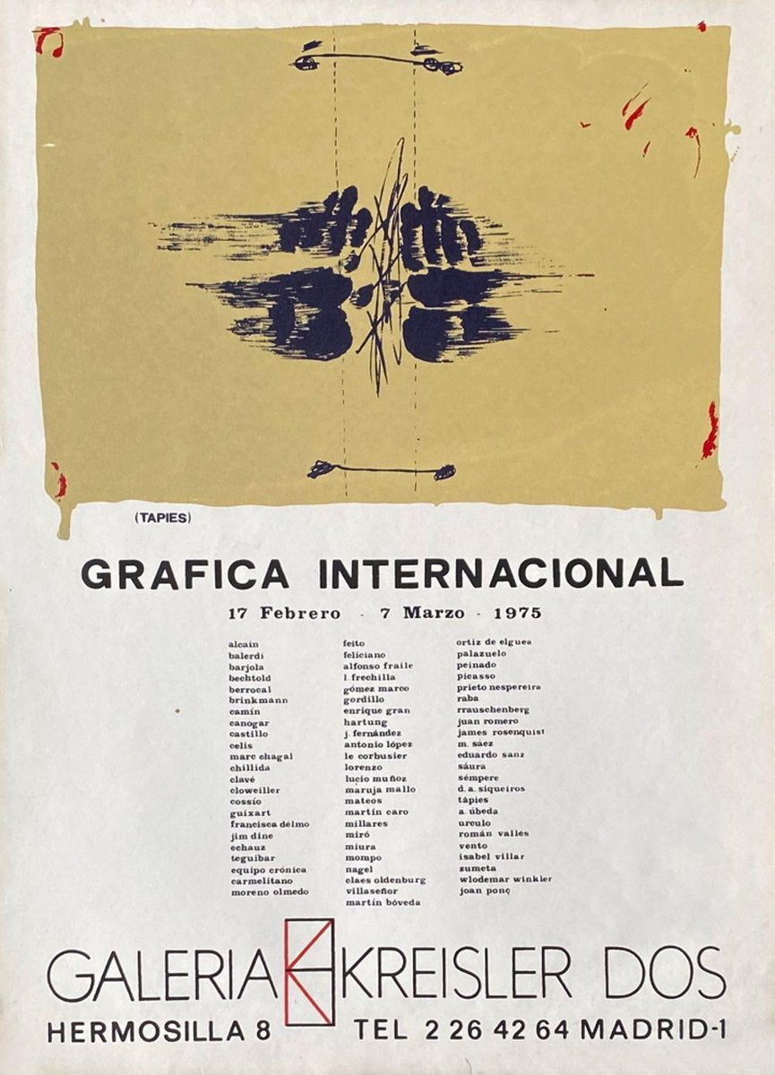 Expo 75 Poster, Galeria Kreisler Dos by Antoni Tapies