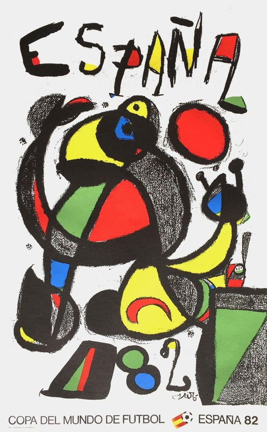 Expo 82 Poster World Cup Soccer by Joan Miro