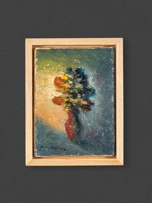 Expressionist Flower Still Life, Oil on Canvas, Framed-GPP-1126531