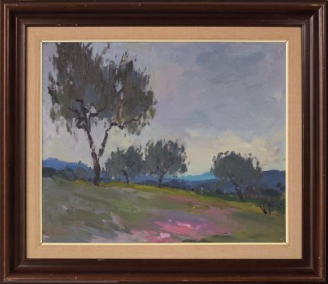 Expressionist Landscape, 20th-Century, Oil on Canvas, Framed-AOI-1311605