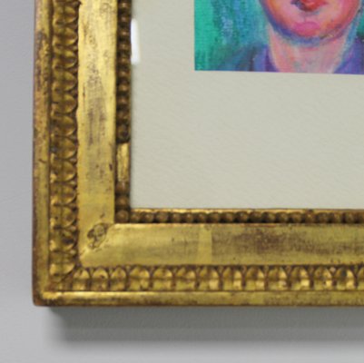 Expressionist Portrait of Woman, Early 20th Century, Wax, Framed-NE-1364664