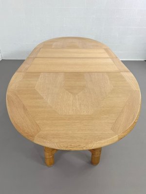 Extendable and Oval Oak Dining Table by Guillerme & Chambron for Votre Maison, 1960s-EBV-2032115