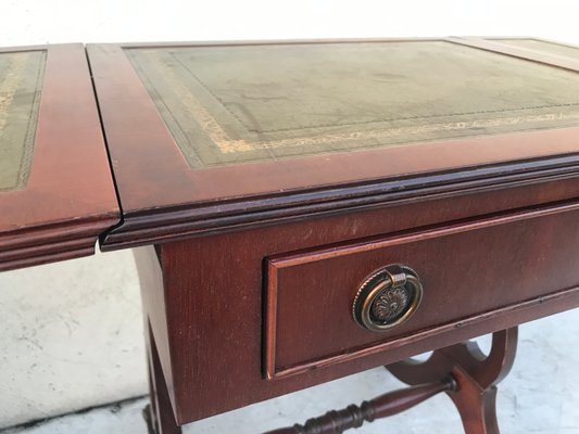 Extendable Coffee Table with Drawer and Leather Top, 1950s-WQQ-1177323